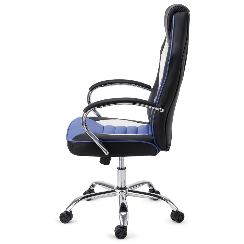 Silla de Oficina Gaming MONTECARLO, cómoda y resistente, piel negro
