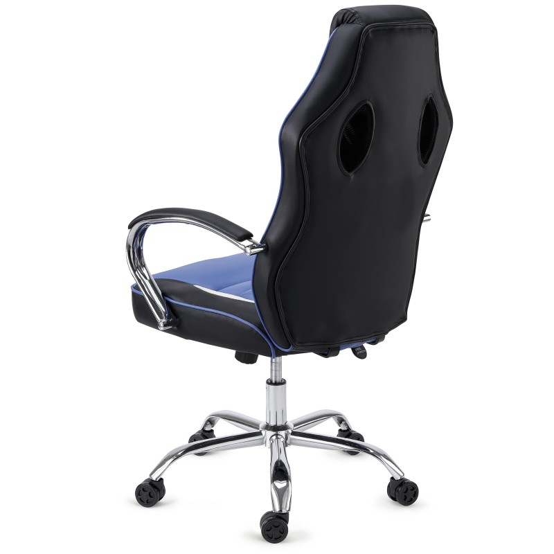 Silla de Oficina Gaming MONTECARLO, cómoda y resistente, piel negro