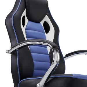 Silla de Oficina Gaming MONTECARLO, cómoda y resistente, piel negro