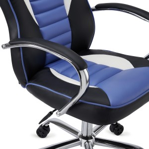 Silla de Oficina Gaming MONTECARLO, cómoda y resistente, piel negro