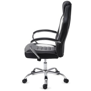 Silla de Oficina Gaming MONTECARLO, cómoda y resistente, piel negro