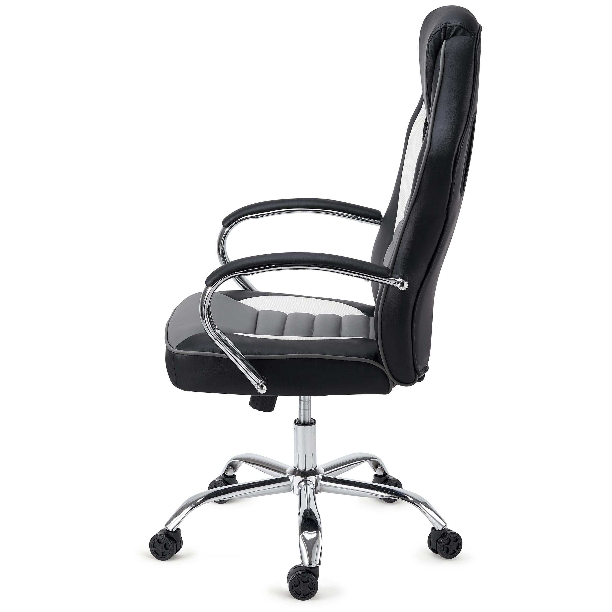 Silla de Oficina Gaming MONTECARLO, Brazos y Base en Metal, Muy Cómoda y Resistente, En Negro