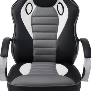Silla de Oficina Gaming MONTECARLO, cómoda y resistente, piel negro