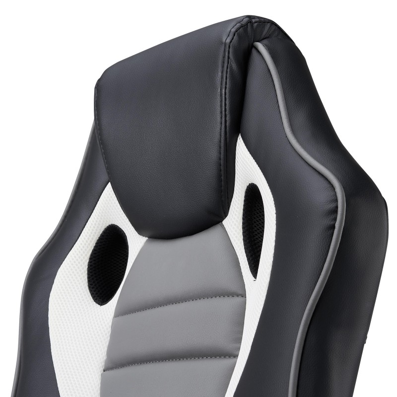 Silla de Oficina Gaming MONTECARLO, cómoda y resistente, piel negro