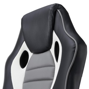 Silla de Oficina Gaming MONTECARLO, cómoda y resistente, piel negro