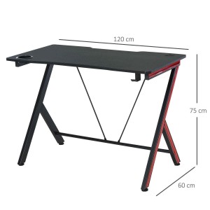 Mesa Gaming SAMUS, 120x60x75 cm, color Negro
