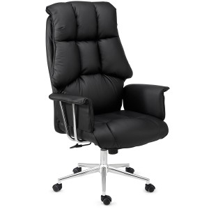 Sillón de Oficina PRESIDENT, Amplio y Muy Cómodo, Piel Negra