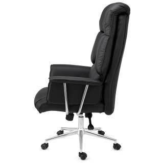 Sillón de Oficina PRESIDENT, Amplio y Muy Cómodo, Piel Negra 2