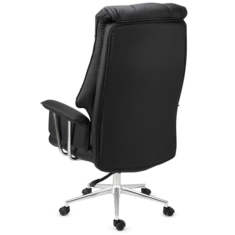 Sillón de Oficina PRESIDENT, Amplio y Muy Cómodo, Piel Negra