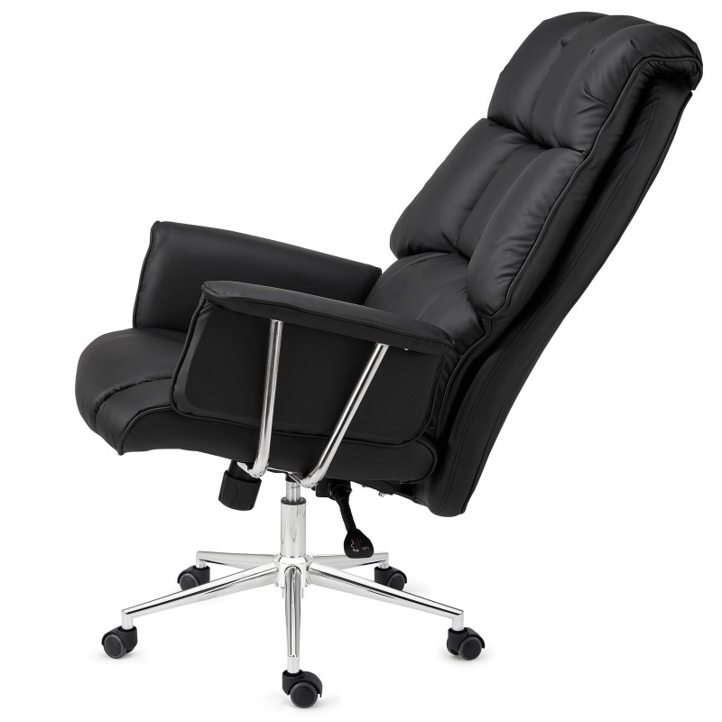 Sillón de Oficina PRESIDENT, Amplio y Muy Cómodo, Piel Negra