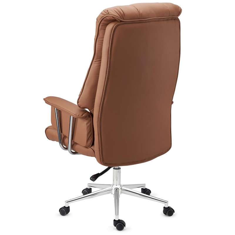Sillón de Oficina PRESIDENT, Amplio y Muy Cómodo, Piel Negra