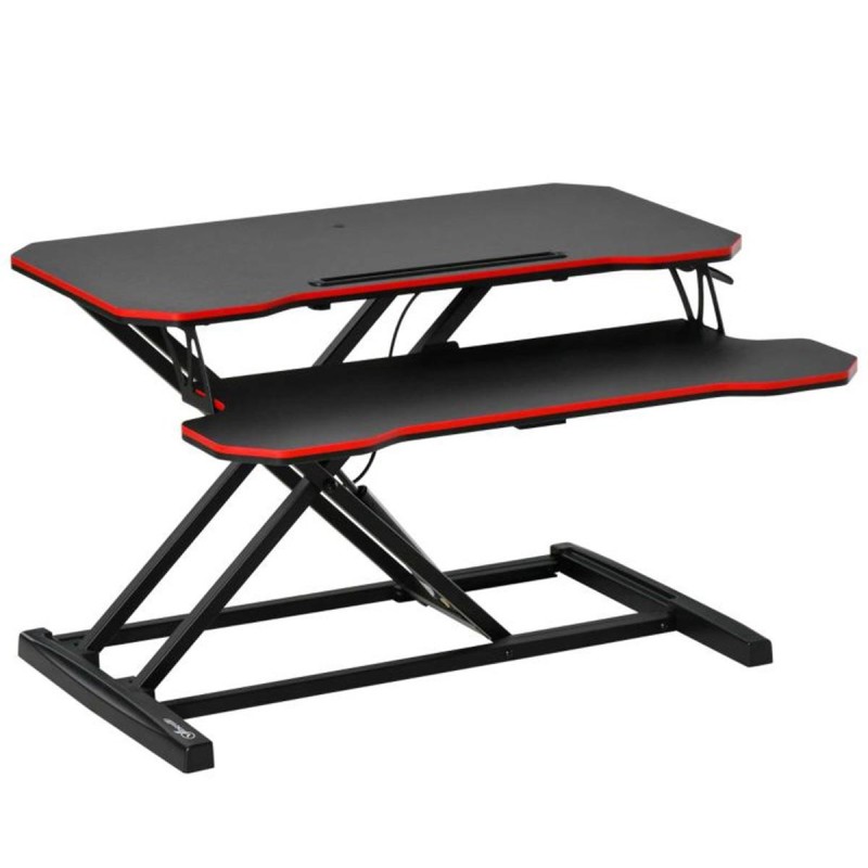 Soporte para pantalla NESTA, Dimensiones 80x40x11-50,5 cm, color Negro y Rojo