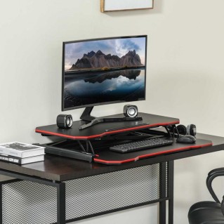 Soporte para pantalla NESTA, Dimensiones 80x40x11-50,5 cm, color Negro y Rojo 2
