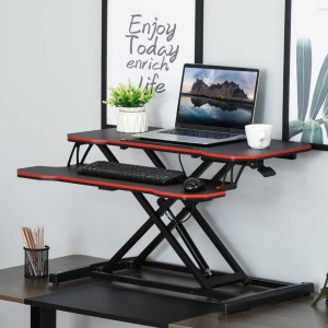 Soporte para pantalla NESTA, Dimensiones 80x40x11-50,5 cm, color Negro y Rojo
