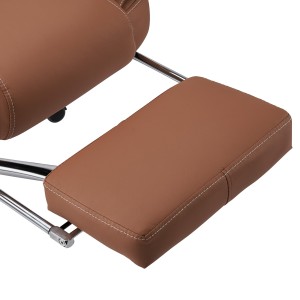 Sillón Oficina LINCON, Reposapiés Extensible, En Piel Negra