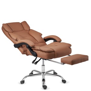Sillón Oficina LINCON, Reposapiés Extensible, En Piel Negra