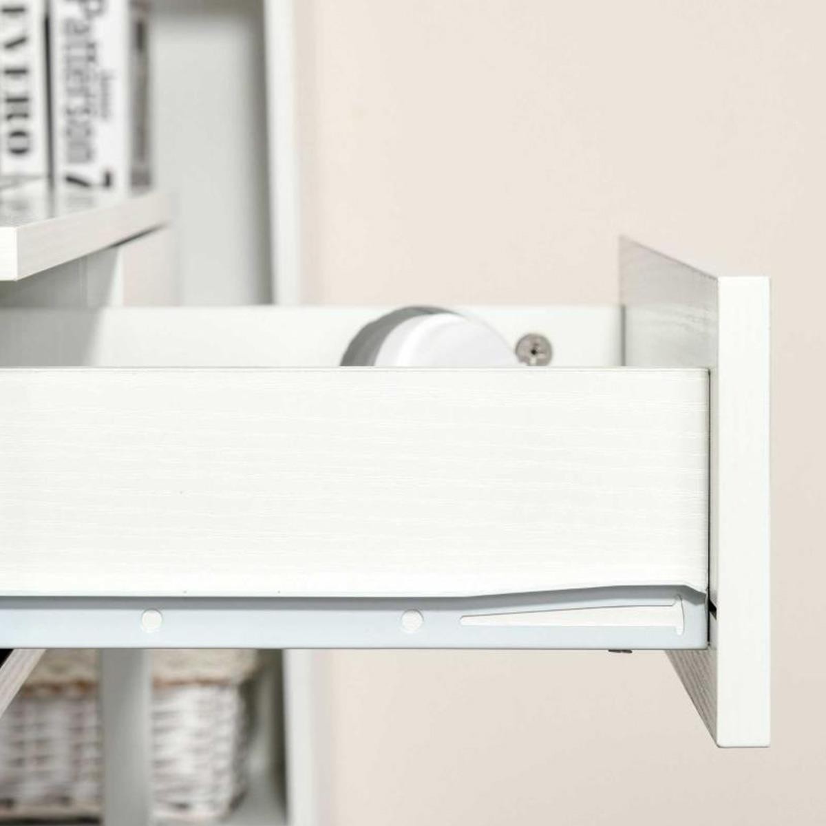 Set de 2 Escritorios BIANCA, Dimensiones 100x36x88 cm y 94x34x75 cm, en Madera color Blanco