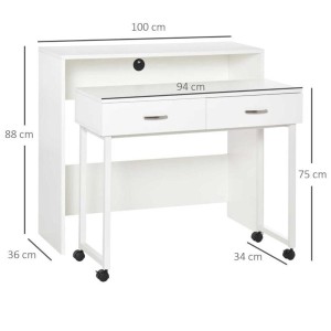 Set de 2 Escritorios BIANCA en Madera color Blanco