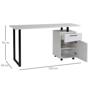Mesa para Ordenador MAGNOLIA en Metal y Madera color Blanco