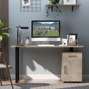 Mesa para Ordenador MAGNOLIA en Metal y Madera color Blanco