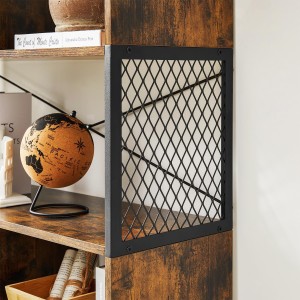 Estantería CASEN en Metal y Madera, color Roble Oscuro
