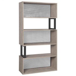 Estantería MONTU en Metal y Madera, color Gris y Negro