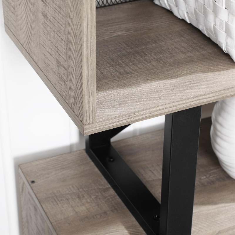 Estantería ARTHUR en Metal y Madera, color Gris y Negro