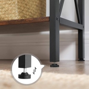 Estantería SELENE, Diseño Industrial, en Metal y Madera, color Roble Oscuro