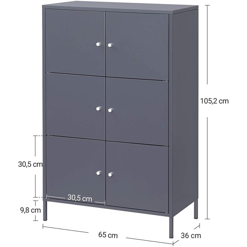 Armario HERA, 105,2x65x36 cm, en Metal color Gris
