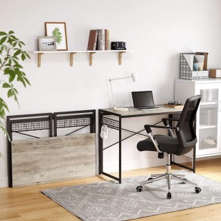 Mesa de Escritorio GANTON, Diseño moderno, en madera color haya gris 2