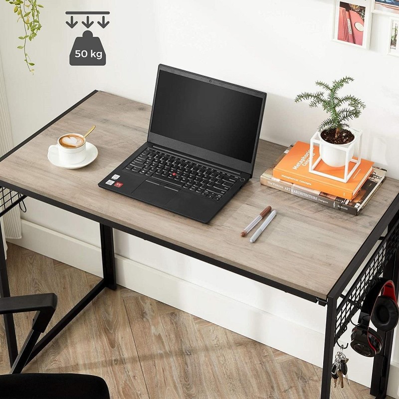 Mesa de Escritorio GANTON, Diseño moderno, en madera color haya gris
