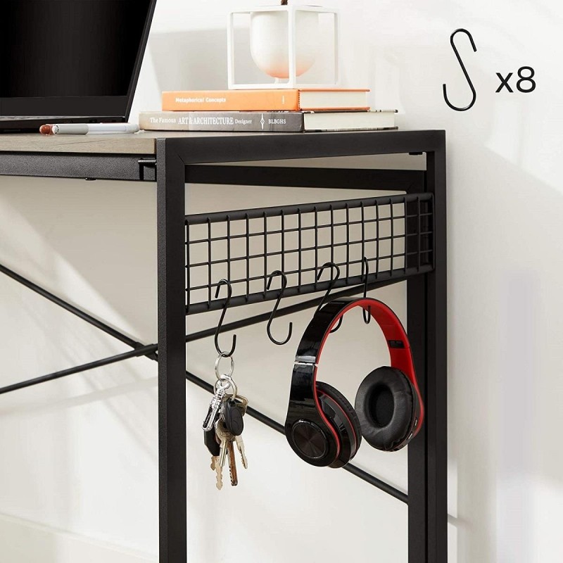 Mesa de Escritorio GANTON, Diseño moderno, en madera color haya gris