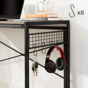 Mesa de Escritorio GANTON, Diseño moderno, en madera color haya gris