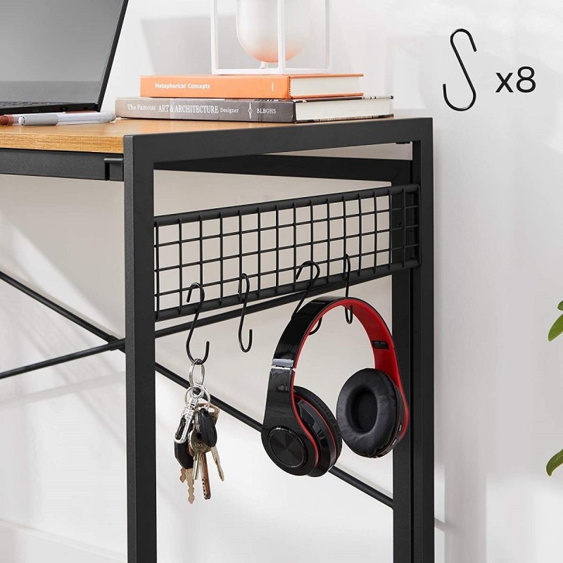 Mesa de Escritorio GANTON, Diseño moderno, en madera color haya gris