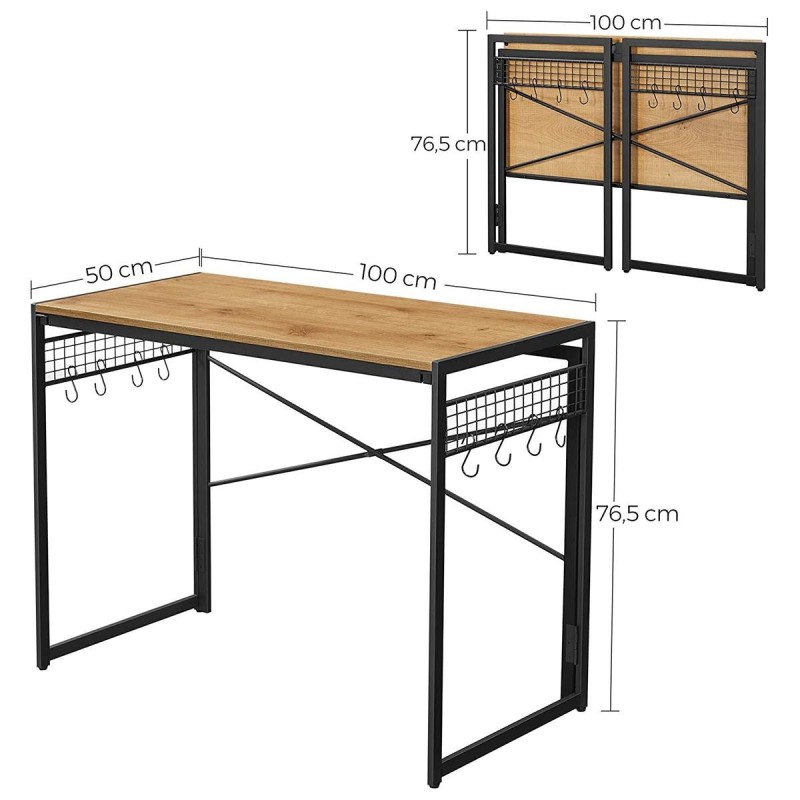 Mesa de Escritorio GANTON, Diseño moderno, en madera color haya gris