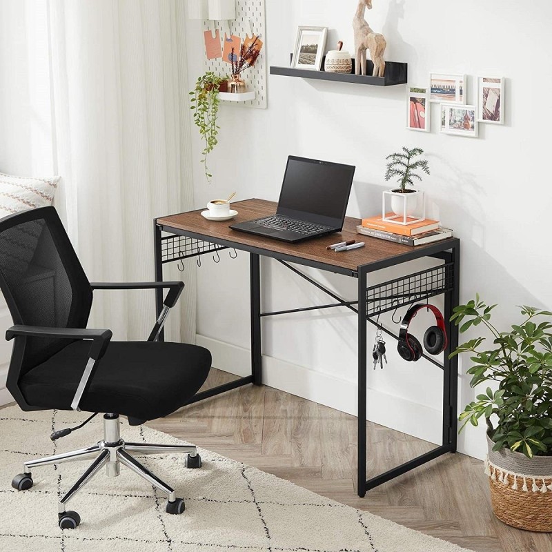 Mesa de Escritorio GANTON, Diseño moderno, en madera color haya gris