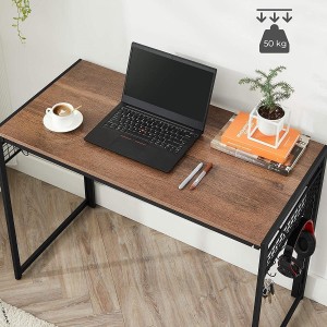 Mesa de Escritorio GANTON, Diseño moderno, en madera color haya gris