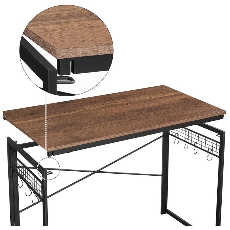 Mesa de Escritorio GANTON, Diseño moderno, en madera color haya gris