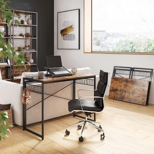 Mesa de Escritorio GANTON, Diseño moderno, en madera color haya gris
