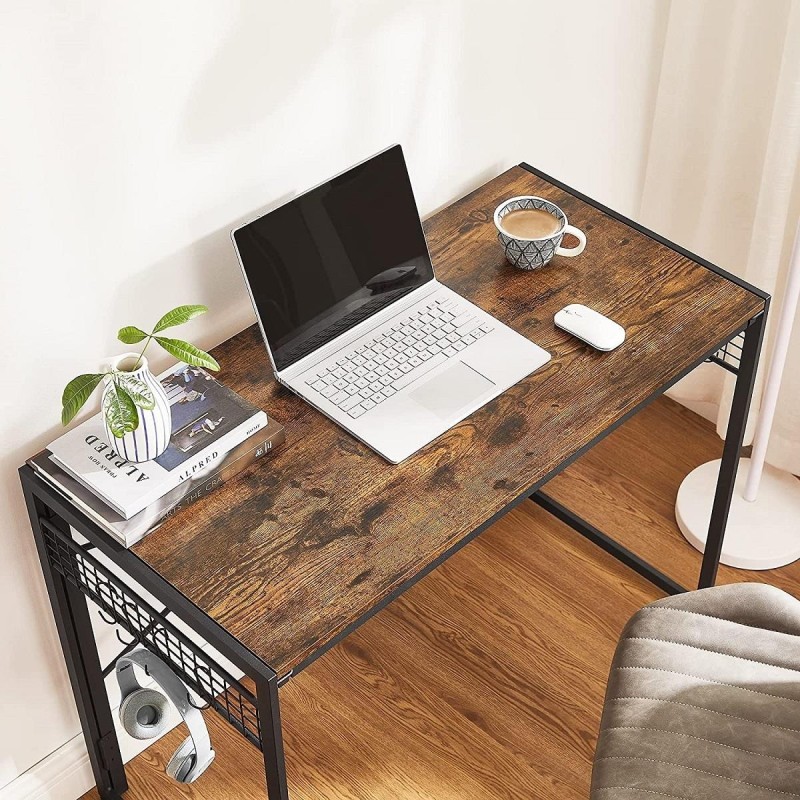 Mesa de Escritorio GANTON, Diseño moderno, en madera color haya gris