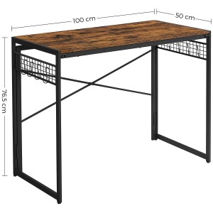 Mesa de Escritorio GANTON, Diseño moderno, en madera color haya gris