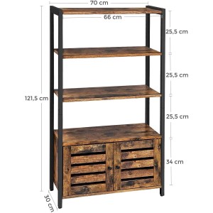 Estantería MAETI, Diseño rústico, en Madera color Marrón