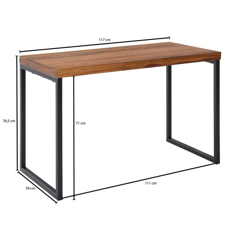 Mesa de Oficina MONTBLANC, Estructura Metálica, Superficie de Madera color Nogal