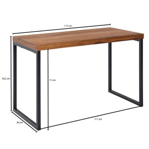 Mesa de Oficina MONTBLANC, Estructura Metálica, Superficie de Madera color Nogal