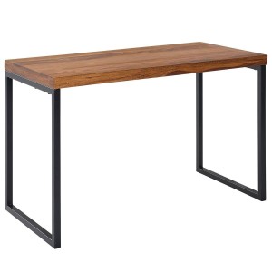 Mesa de Oficina MONTBLANC, Estructura Metálica, Superficie de Madera color Nogal