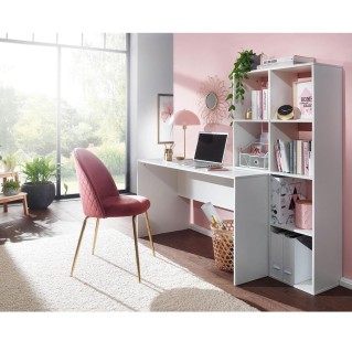 Mesa para ordenador GUIZA en Madera color Blanco 2