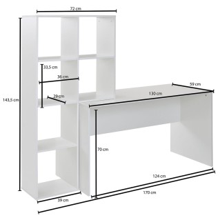 Mesa para ordenador GUIZA en Madera color Blanco 2