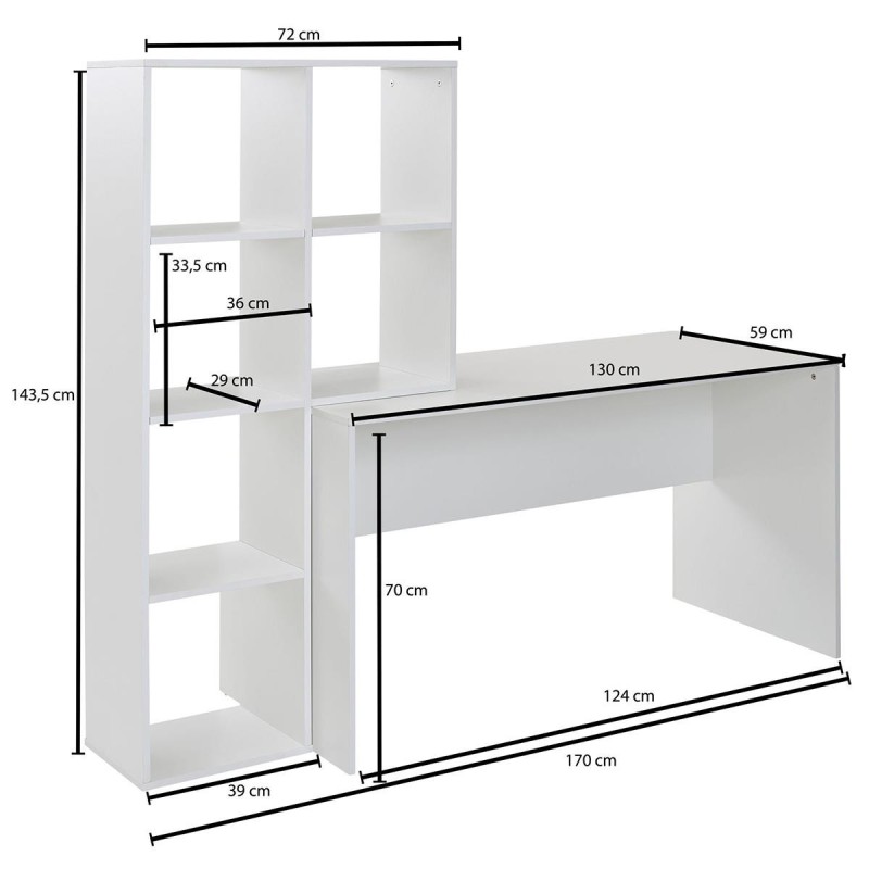 Mesa para ordenador GUIZA en Madera color Blanco