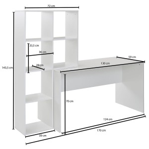 Mesa para ordenador GUIZA en Madera color Blanco