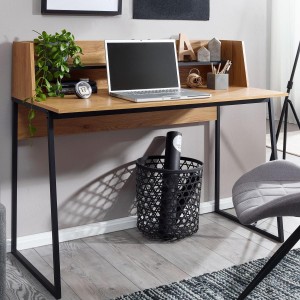 Mesa para Ordenador MARTE, en Metal y Madera, color Roble